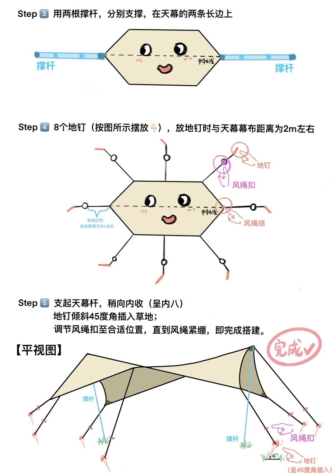 露营新手必看！2种天幕搭法，学会再也不用手忙脚乱！ · 图片 2