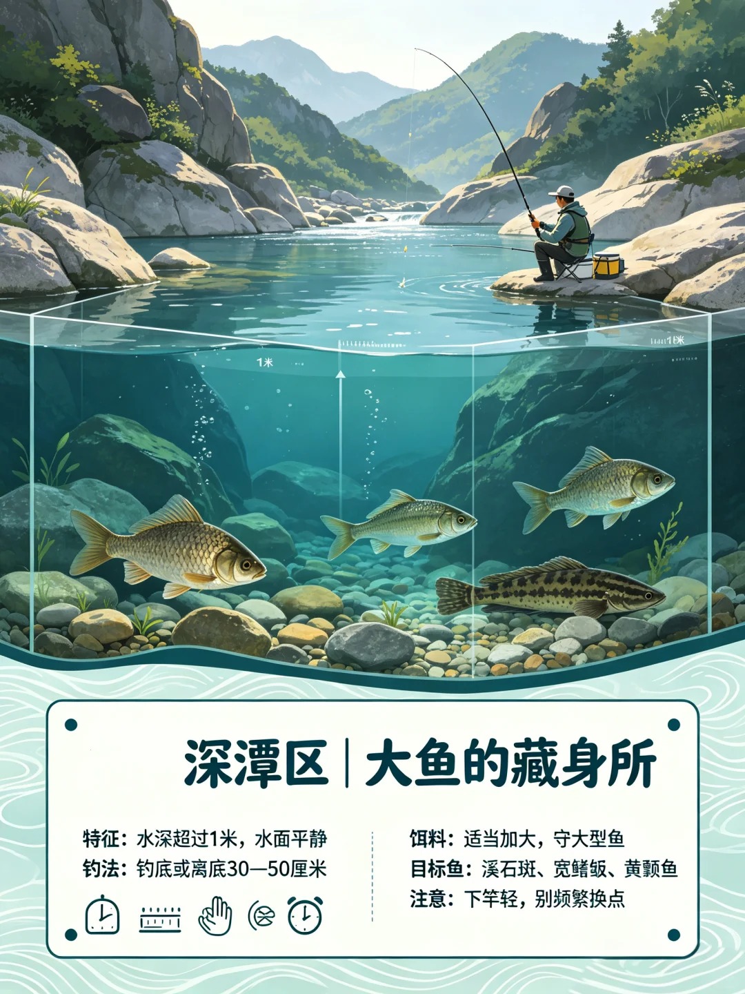 溪流钓别乱选位置❗一张表看懂哪里更容易上鱼 · 图片 4