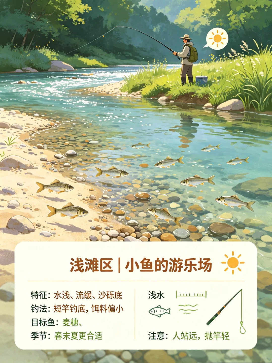 溪流钓别乱选位置❗一张表看懂哪里更容易上鱼 · 图片 5